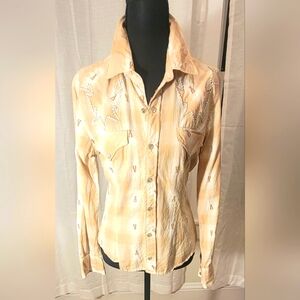 Vintage Rampage (2000) Embroidered Western Style Shirt With Snap Buttons